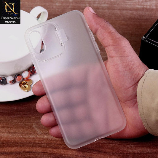 iPhone XS / X Cover - White - Ultra Thin Paper Back Semi-Hard  With Window Camera Protection Case