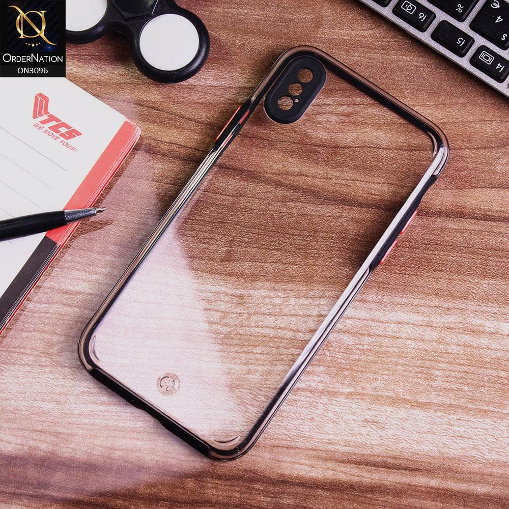 iPhone XS / X Cover - Black - Soft Border Curved Diamond Clear Thin Case with Camera Protection