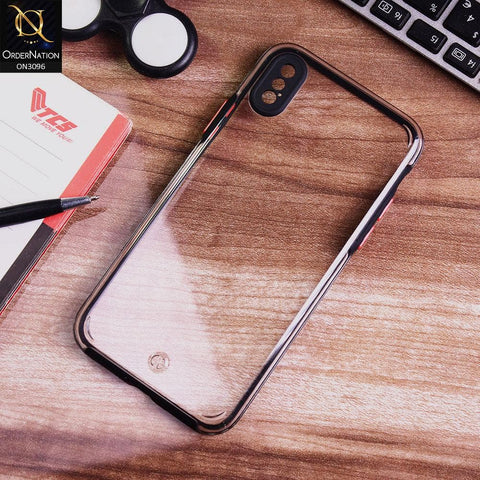 iPhone XS / X Cover - Black - Soft Border Curved Diamond Clear Thin Case with Camera Protection