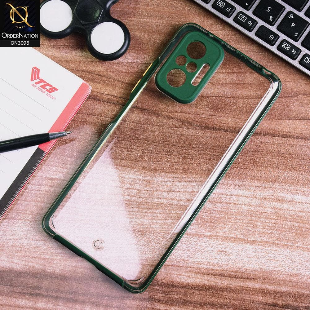 Xiaomi Redmi Note 10 Pro Cover - Green - Soft Border Curved Diamond Clear Thin Case with Camera Protection