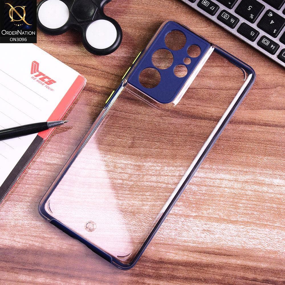 Samsung Galaxy S21 Ultra 5G Cover - Blue - Soft Border Curved Diamond Clear Thin Case with Camera Protection