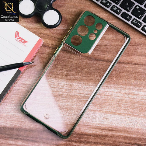 Samsung Galaxy S21 Ultra 5G Cover - Green - Soft Border Curved Diamond Clear Thin Case with Camera Protection