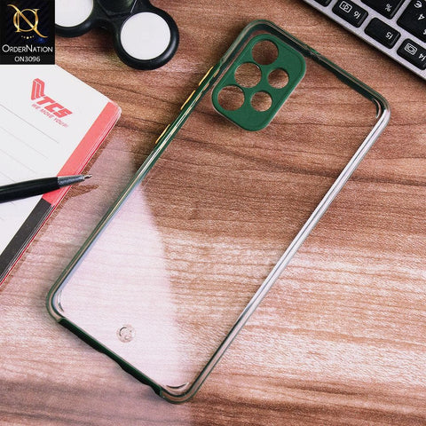 Samsung Galaxy A32 4G Cover - Green - Soft Border Curved Diamond Clear Thin Case with Camera Protection
