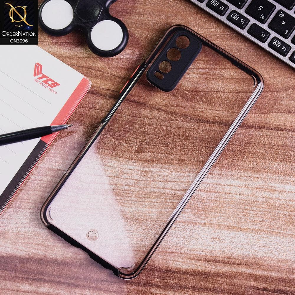 Vivo Y20i Cover - Black - Soft Border Curved Diamond Clear Thin Case with Camera Protection
