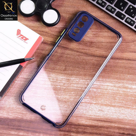 Vivo Y20i Cover - Blue - Soft Border Curved Diamond Clear Thin Case with Camera Protection