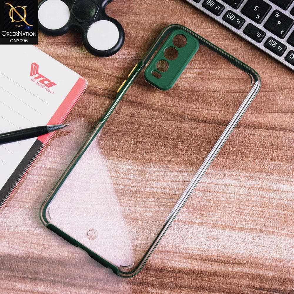 Vivo Y11s Cover - Green - Soft Border Curved Diamond Clear Thin Case with Camera Protection