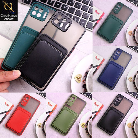 Samsung Galaxy A32 4G Cover - Light Green - Translucent Camera Protection Soft Border Case With Card Holder