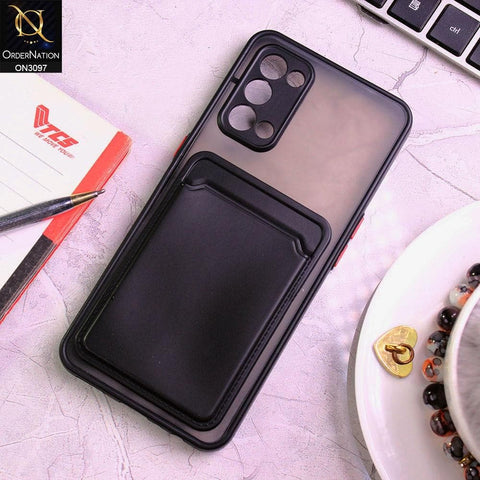 Oppo Find X3 Lite Cover - Black - Translucent Camera Protection Soft Border Case With Card Holder