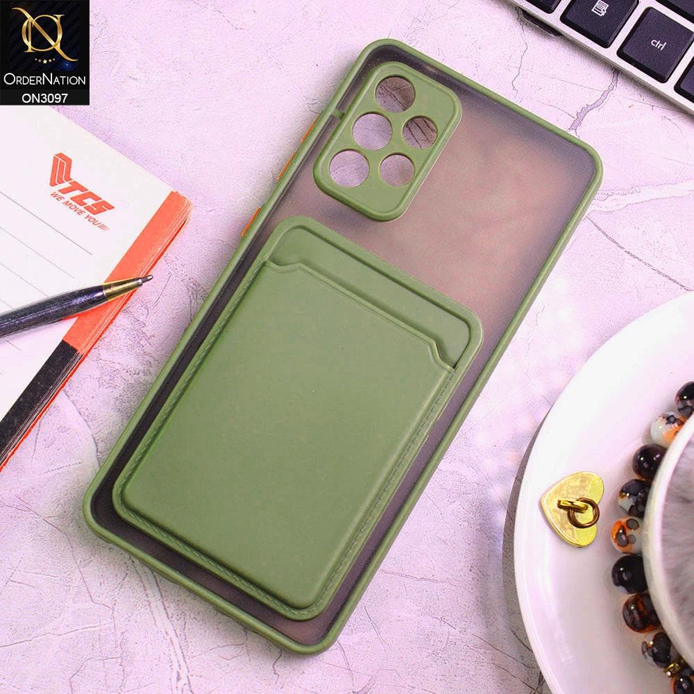 Samsung Galaxy A32 4G Cover - Light Green - Translucent Camera Protection Soft Border Case With Card Holder