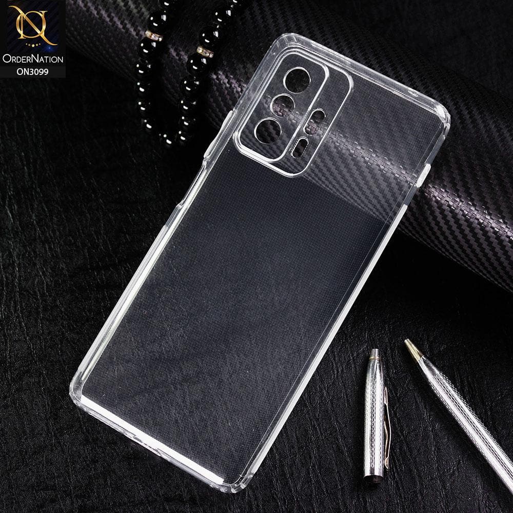 Xiaomi 11T Pro Cover - Soft 4D Design Shockproof Silicone Transparent Clear Camera Protection Case