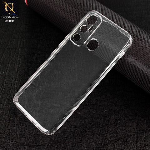 Infinix Hot 11 Cover - Soft 4D Design Shockproof Silicone Transparent Clear Camera Protection Case