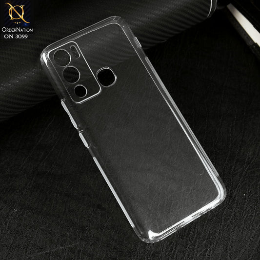 Infinix Hot 12i Cover - Transparent -  Soft 4D Design Shockproof Silicone Transparent Clear Camera Protection Case