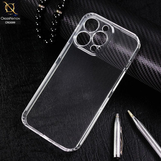 iPhone 13 Pro Cover - Soft 4D Design Shockproof Silicone Transparent Clear Camera Protection Case