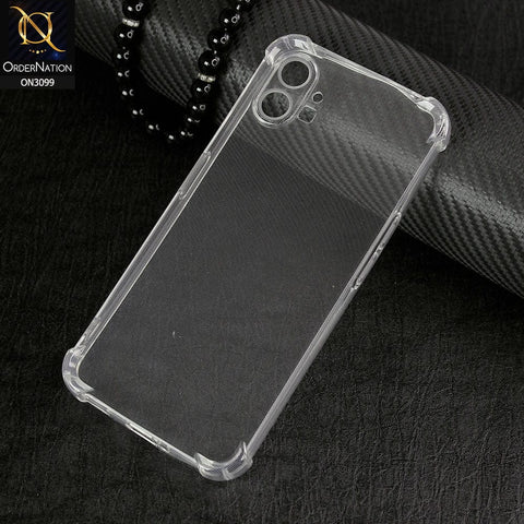 Nothing Phone 1 Cover - Transparent - Soft 4D Design Shockproof Silicone Transparent Clear Case