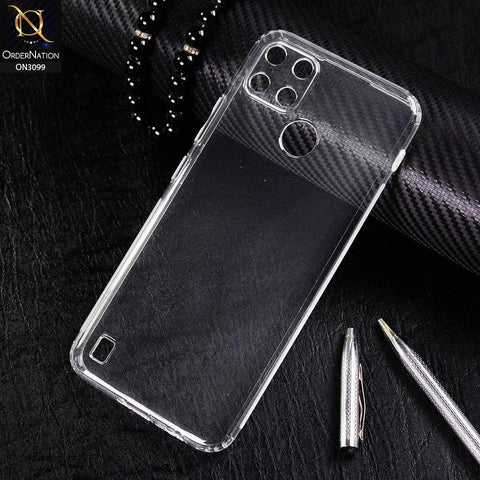 Realme C25Y Cover - Soft 4D Design Shockproof Silicone Transparent Clear Camera Protection Case