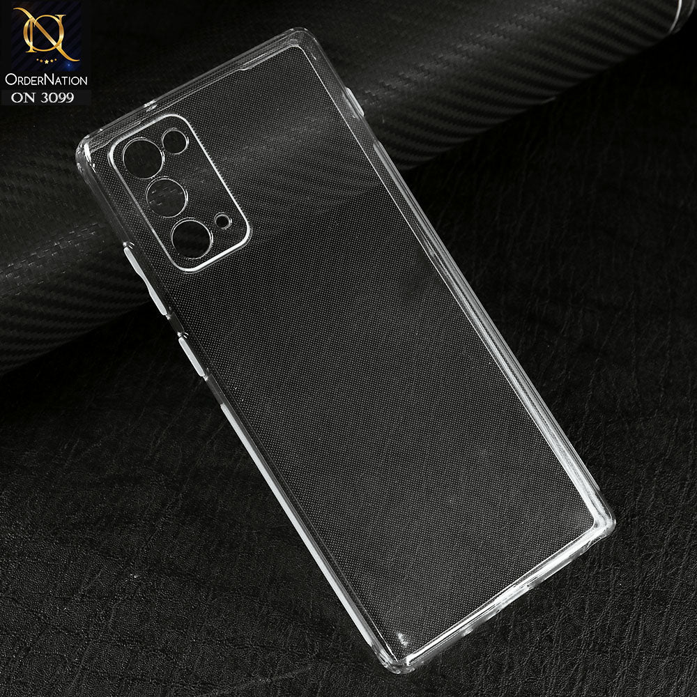 Samsung Galaxy Note 20 Cover - Transparent -  Soft 4D Design Shockproof Silicone Transparent Clear Camera Protection Case
