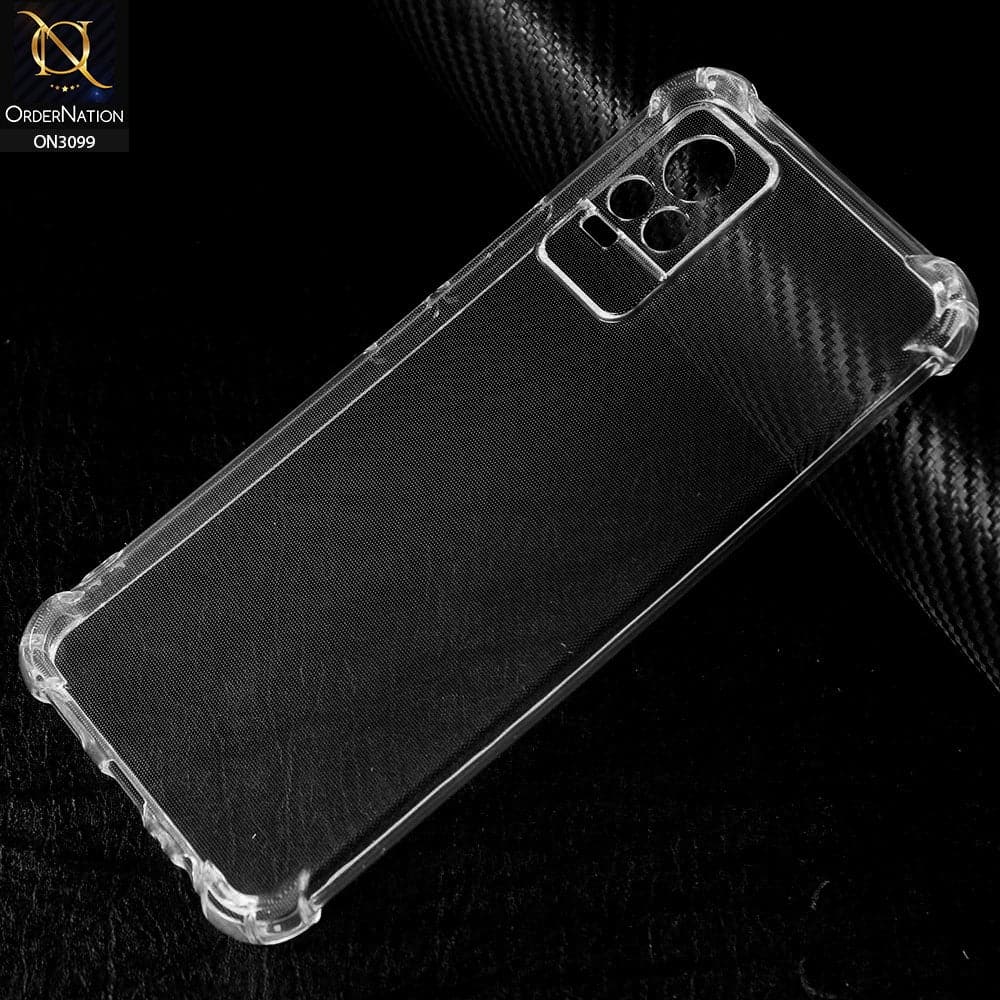 Vivo V21e Cover - Soft 4D Design Shockproof Silicone Transparent Clear Camera Protection Case
