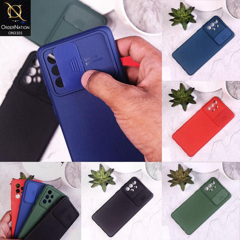 Samsung Galaxy A32 4G Cover - Green - New Matte Soft Silicone Shutter Slide Camera Protection Case