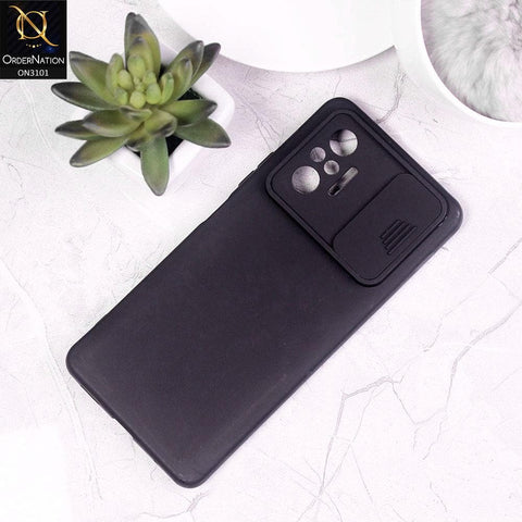 Xiaomi Redmi Note 10 Pro Max Cover - Black - New Matte Soft Silicone Shutter Slide Camera Protection Case