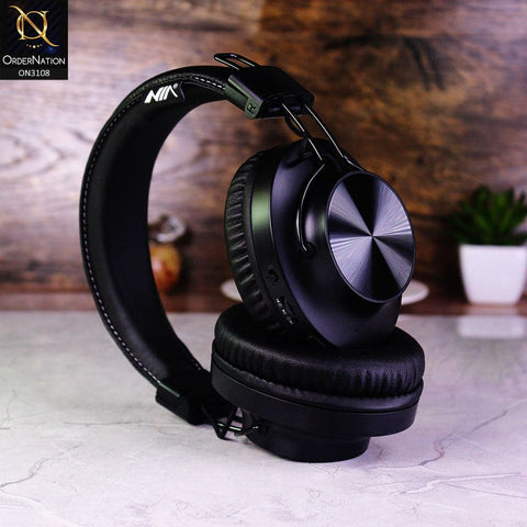 Black - NIA S4000 Blutooth Wireless Stereo Headphones