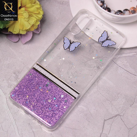 Samsung Galaxy A02 Cover - Design 3 - Ultra Thin Rhinestone Glitter Soft Case - Glitter Does Not Move