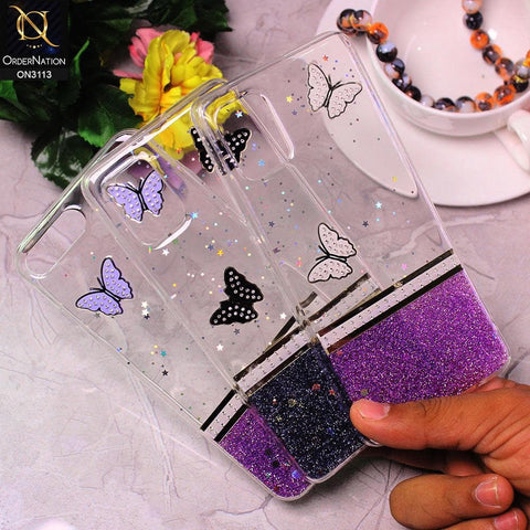 Samsung Galaxy A12 Cover - Design 1 - Ultra Thin Rhinestone Glitter Soft Case - Glitter Does Not Move