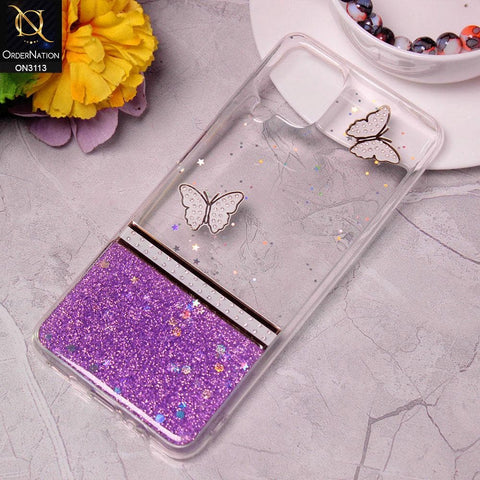 Samsung Galaxy A12 Cover - Design 1 - Ultra Thin Rhinestone Glitter Soft Case - Glitter Does Not Move