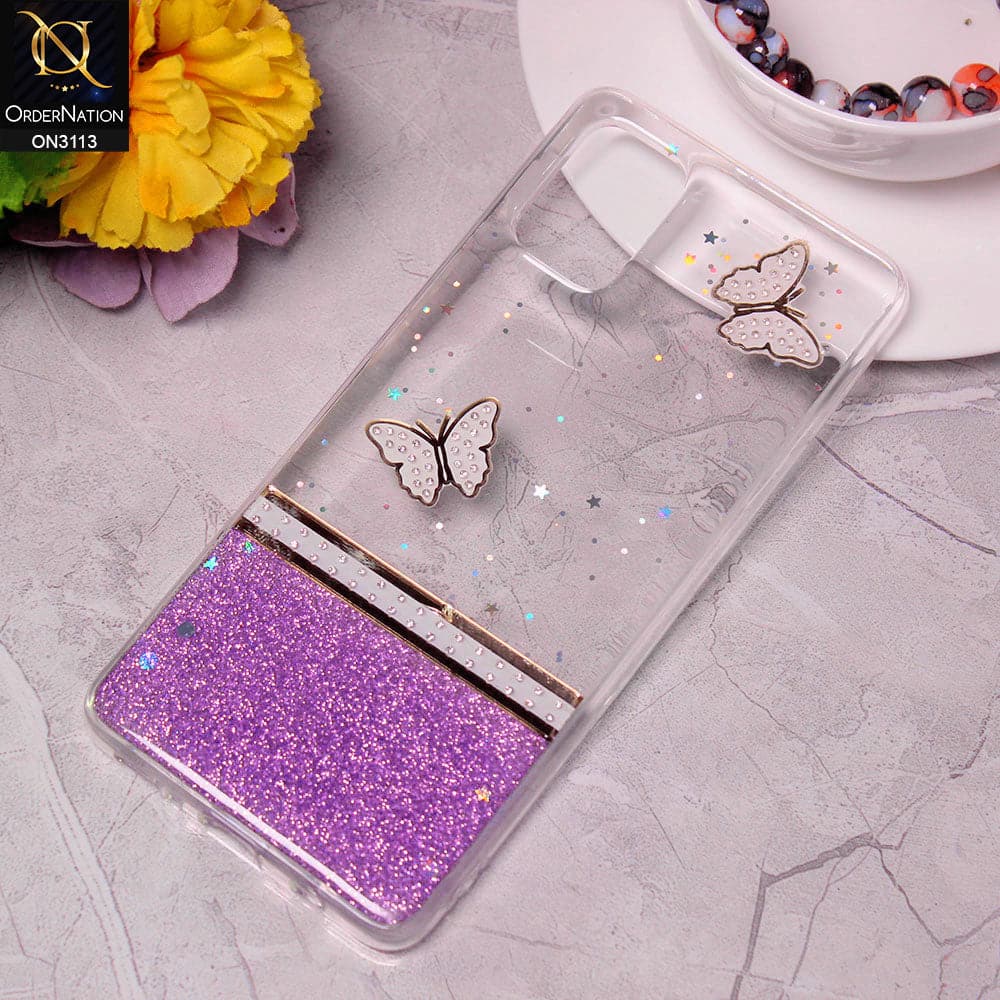 Samsung Galaxy A51 Cover - Design 1 - Ultra Thin Rhinestone Glitter Soft Case - Glitter Does Not Move