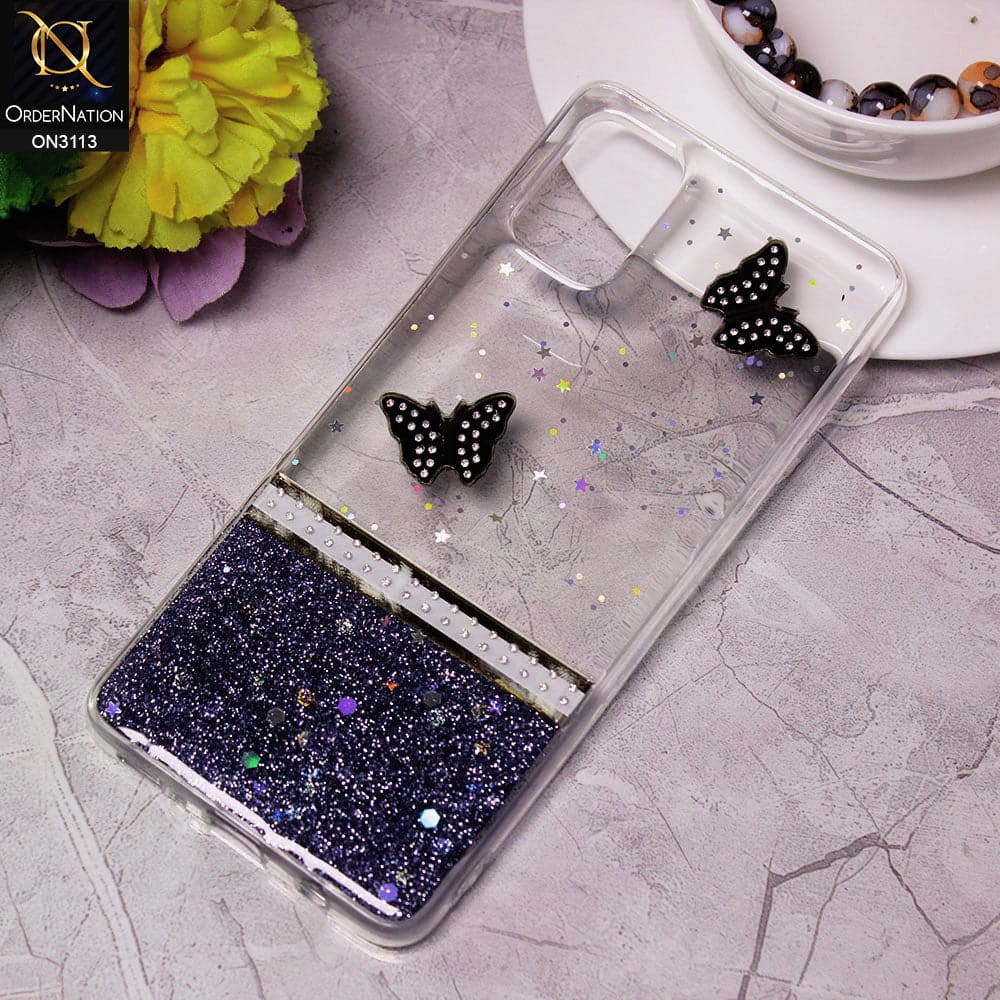 Samsung Galaxy A51 Cover - Design 2 - Ultra Thin Rhinestone Glitter Soft Case - Glitter Does Not Move