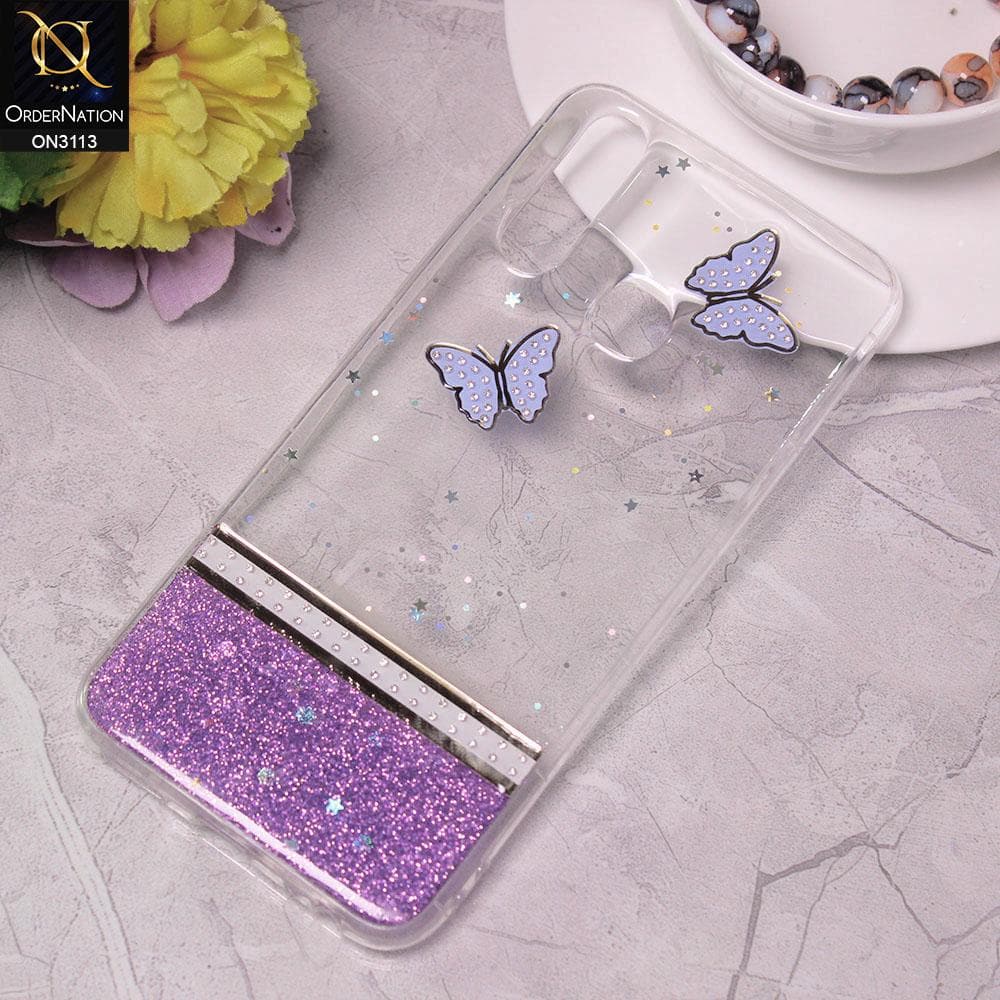 Vivo Y17 Cover - Design 3 - Ultra Thin Rhinestone Glitter Soft Case - Glitter Does Not Move