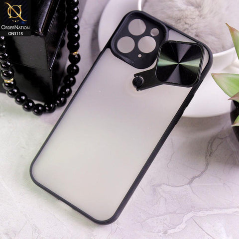 iPhone 11 Pro Max Cover - Black - Fancy 360 Rotation Flip Mirror Camera Shutter Soft Borders Case
