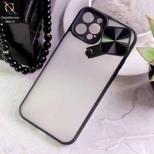 iPhone 12 Pro Cover - Black - Fancy 360 Rotation Flip Mirror Camera Shutter Soft Borders Case