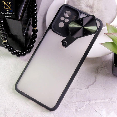 Xiaomi Redmi Note 10S Cover - Black - Fancy 360 Rotation Flip Mirror Camera Shutter Soft Borders Case