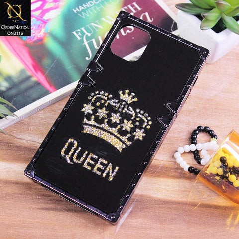 iPhone 11 Pro Cover - Black - Electroplating Mirror Shine Rhinestone Trunk Style Soft Case