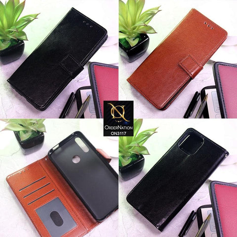 Vivo Y51 Cover - Black - Shockproof Leather Magnetic Kickstand Wallet Flipbook With Card Holder Slots Case