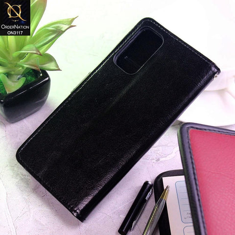 Oppo Reno 5 4G Cover - Black - Shockproof Leather Magnetic Kickstand Wallet Flipbook With Card Holder Slots Case