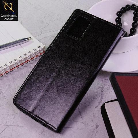 Samsung Galaxy A71 Cover - Black - Shockproof Leather Magnetic Kickstand Wallet Flipbook With Card Holder Slots Case