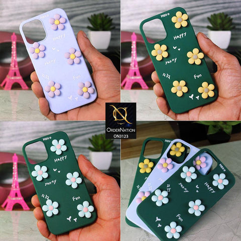 iPhone 11 Cover - Design 1 - Happy Fun Cute FLower Beads Anti-Slip Soft Case