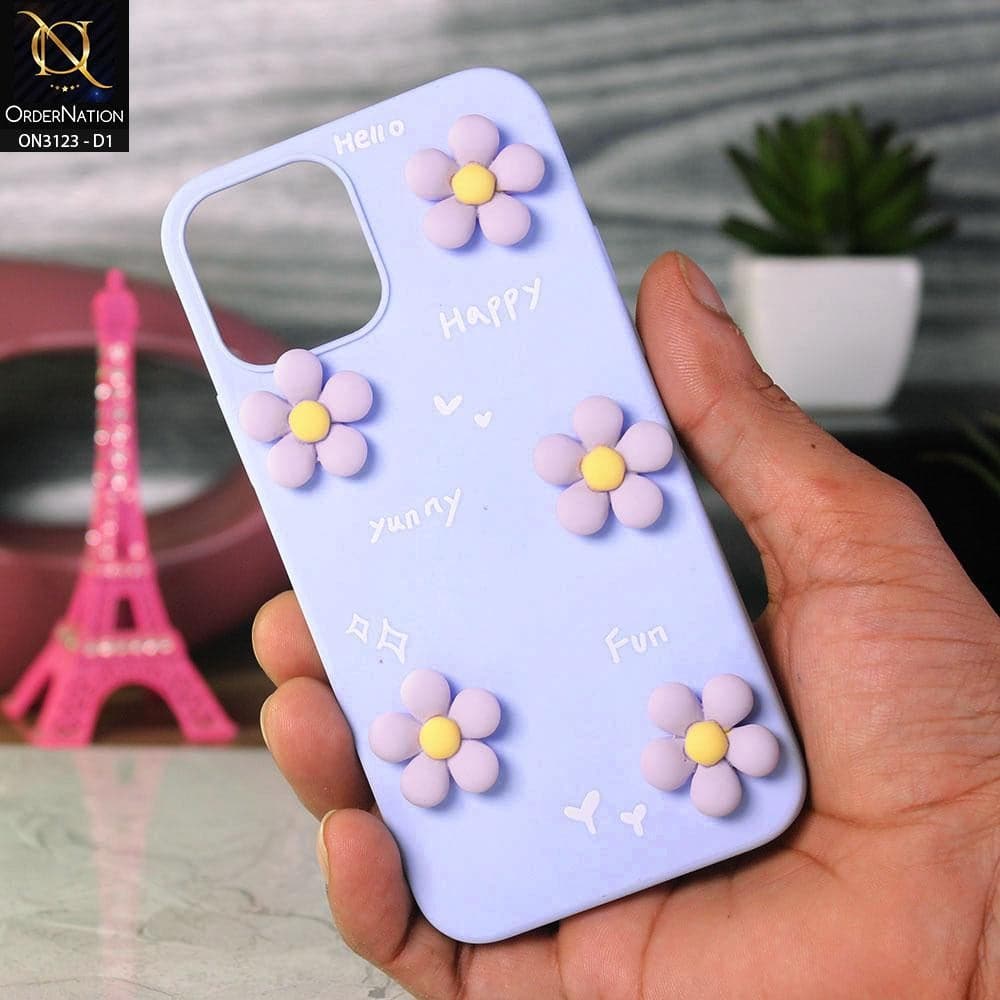 iPhone 11 Cover - Design 1 - Happy Fun Cute FLower Beads Anti-Slip Soft Case