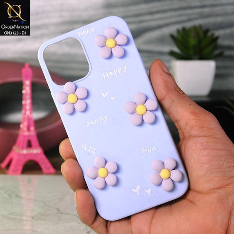 iPhone 11 Cover - Design 1 - Happy Fun Cute FLower Beads Anti-Slip Soft Case