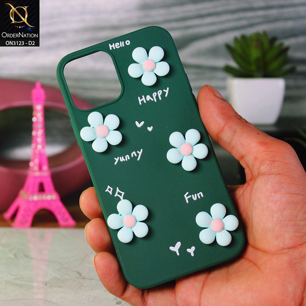 iPhone 11 Cover - Design 2 - Happy Fun Cute FLower Beads Anti-Slip Soft Case
