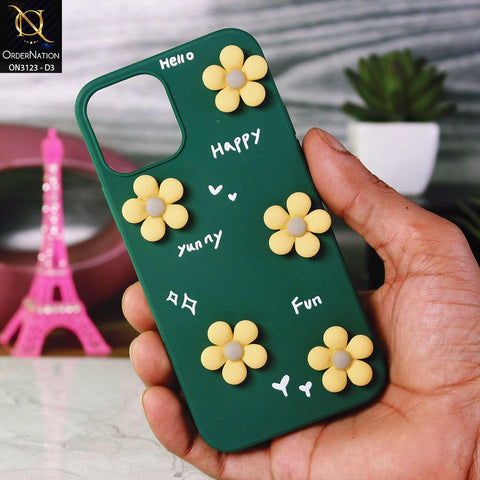 iPhone 12 Pro Cover - Design 3 - Happy Fun Cute FLower Beads Anti-Slip Soft Case