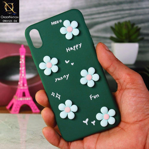 iPhone XS Max Cover - Design 2 - Happy Fun Cute FLower Beads Anti-Slip Soft Case