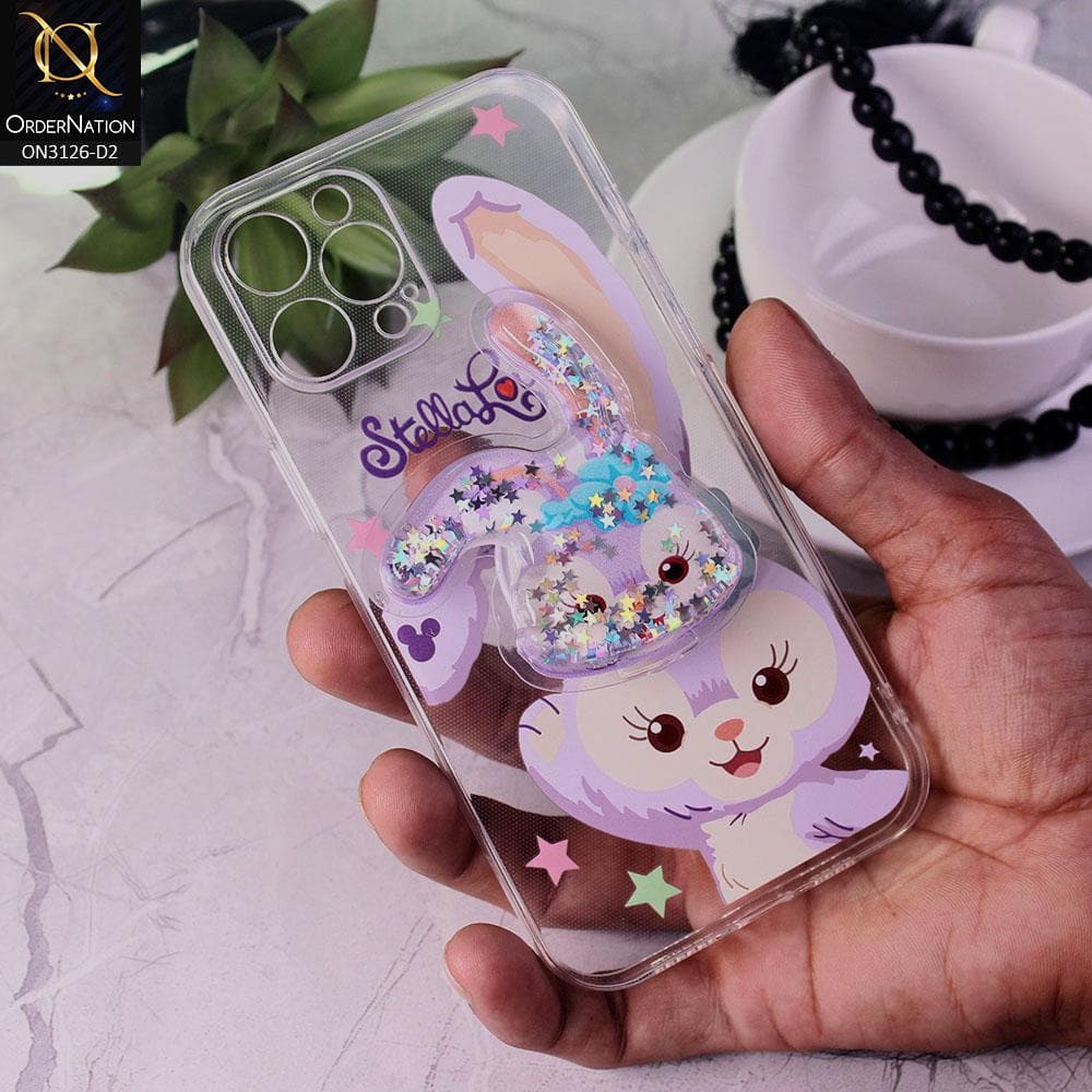 iPhone 12 Pro Cover - Design 2 - Cute Cartoon Duffy Soft Transparent Silicone Case with Matching Mobile Holder