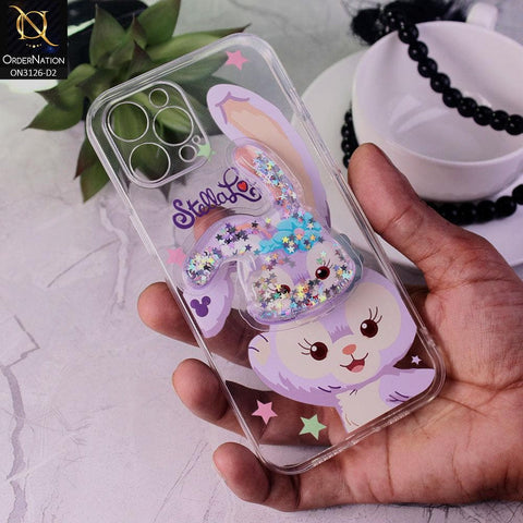 iPhone 12 Pro Cover - Design 2 - Cute Cartoon Duffy Soft Transparent Silicone Case with Matching Mobile Holder
