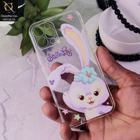 iPhone 12 Pro Cover - Design 3 - Cute Cartoon Duffy Soft Transparent Silicone Case with Matching Mobile Holder