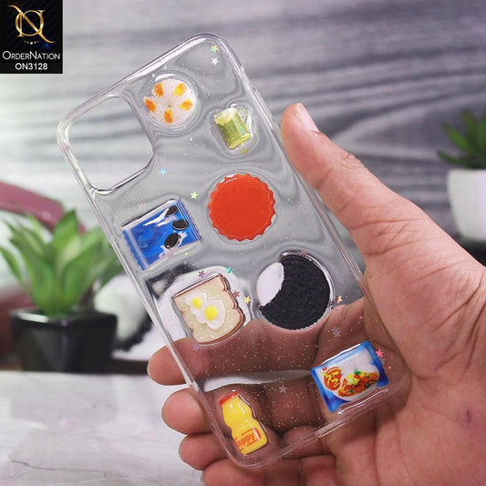 iPhone 12 Cover - Design 1 - Foodies Chart Fast Food Soft Borders Case