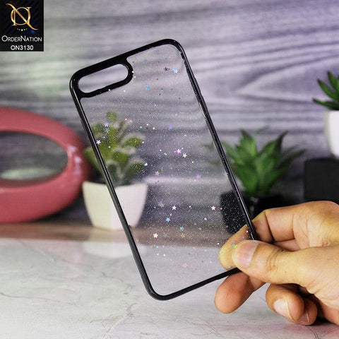 iPhone 8 Plus / 7 Plus Cover - Black - New Bling Twinkle Stars Candy Color Soft Border Case