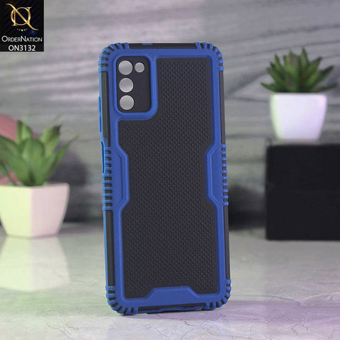 Samsung Galaxy A03s Cover - Blue - Shockproff Dotted Hybrid Soft Case