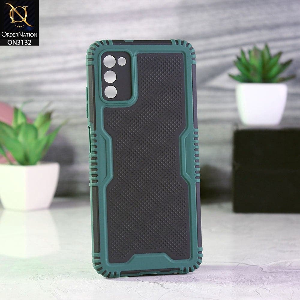 Samsung Galaxy A02s Cover - Green - Shockproff Dotted Hybrid Soft Case